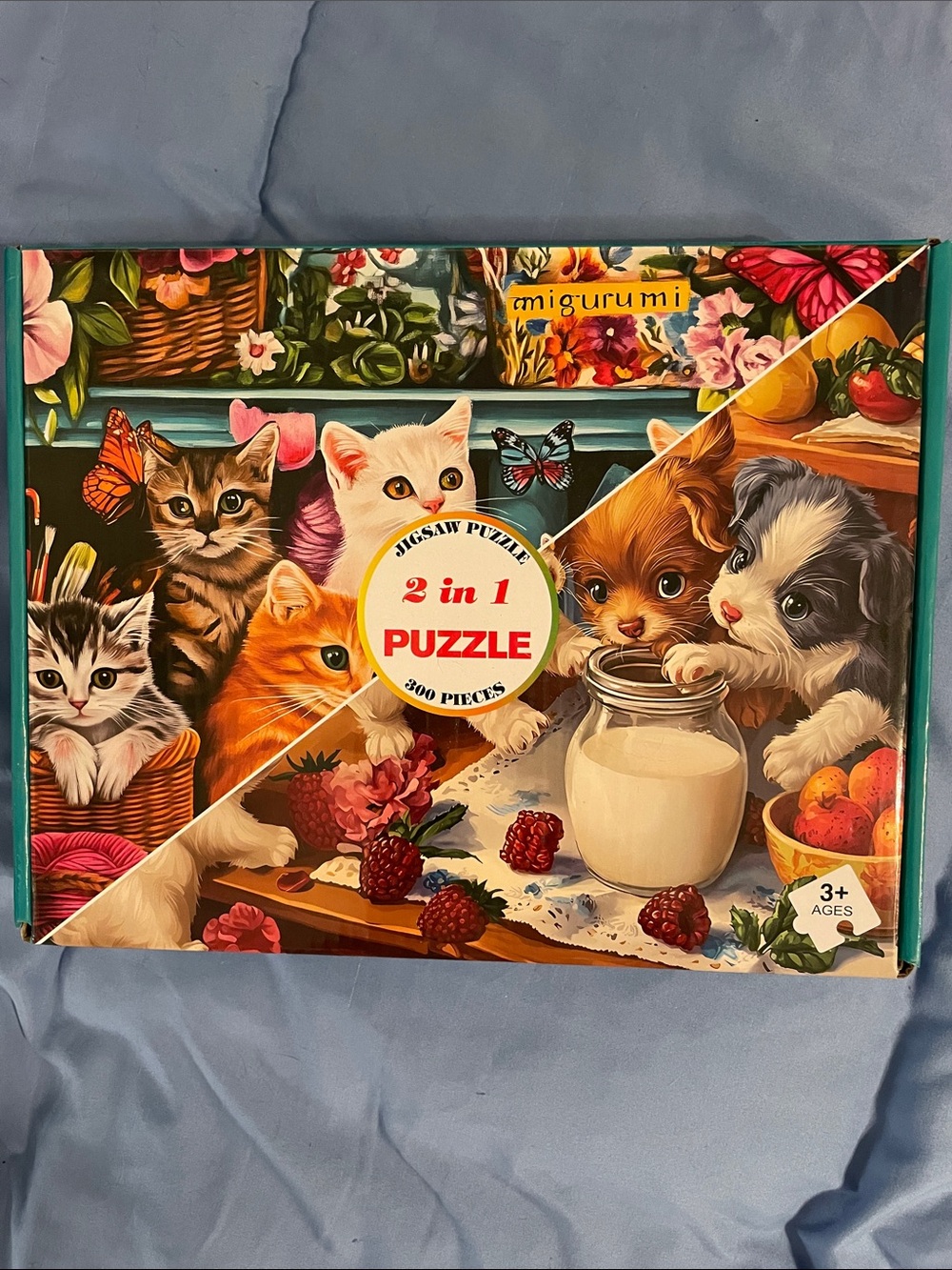 2-in-1 Pets Jigsaw Puzzle - Colorful Multi Cats & Puppies
